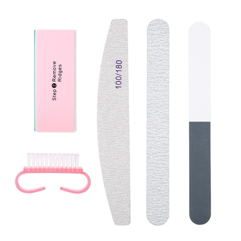 5pcs/Set Nail Files Powder Brush Buffing Grit Accessories UV Gel Pol FAD