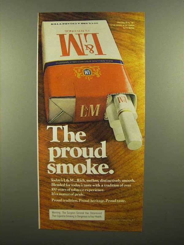 1975 L&M Cigarettes Ad - The Proud Smoke Vintage Campaign