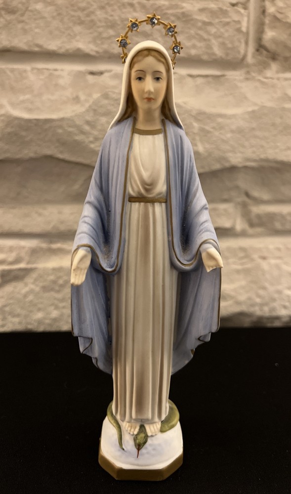 VINTAGE RELIGIOUS MADONNA VIRGIN MARY MOTHER OF JESUS STATUE SNAKE AT FEET 1961