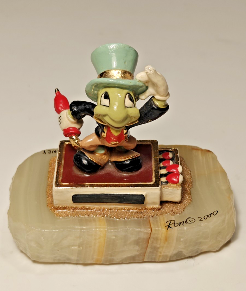Ron Lee Jiminy Cricket On Matchbox Disney Figurine Limited Edition Pinocchio