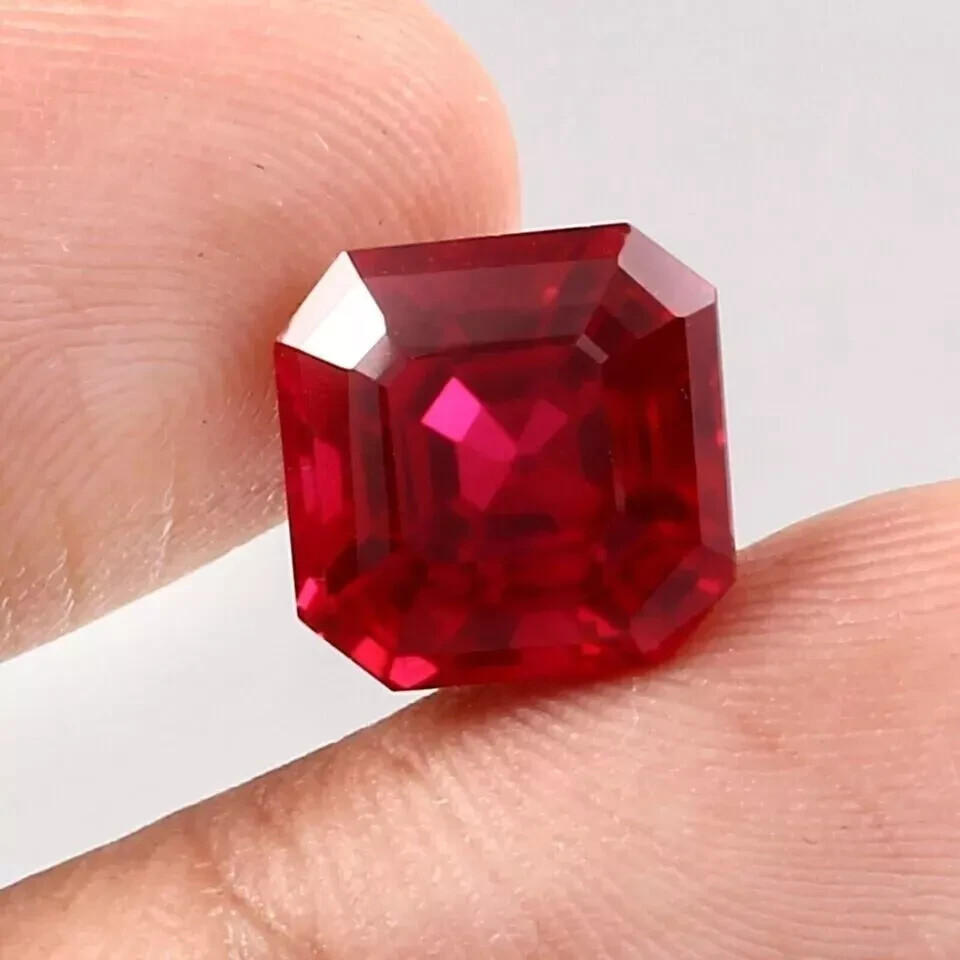 Burma Ruby 10.15 Ct Blood Red Emerald Cut EGL Certified Natural Gemstone