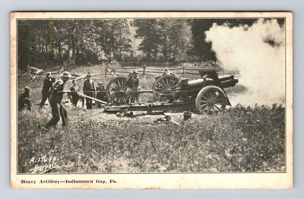 Indiantown Gap PA-Pennsylvania, Heavy Artillery, Vintage c1935 Postcard
