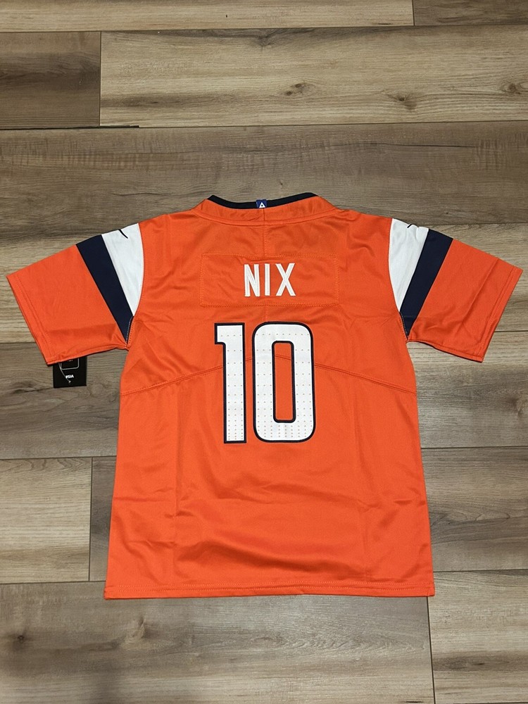 Bo Nix #10 Denver Orange Broncos KIDS Jersey YOUTH MEDIUM Stitched Jersey