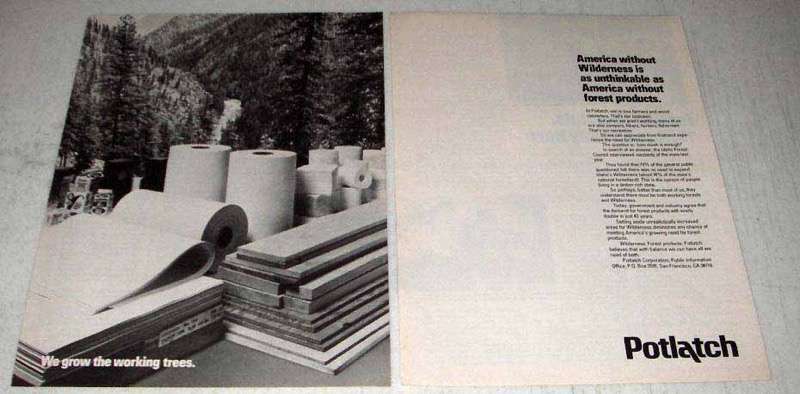 1978 Potlatch Forest Products Ad - America Wilderness