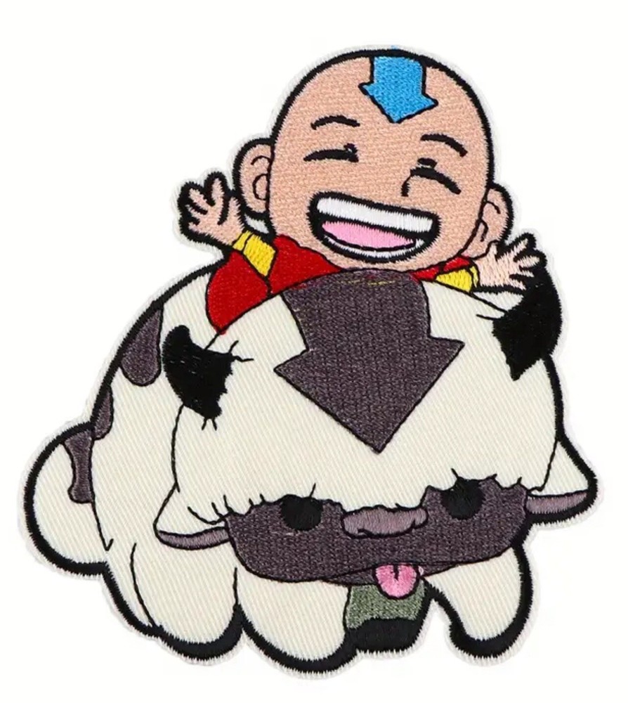 🔥 Avatar Aang Appa Patch Last Airbender Netflix Embroidered Cartoon Movie 3.85”-image