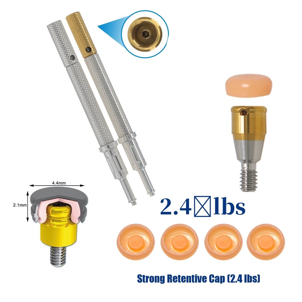 US Implant 2.4 lbs Overdenture Retention Caps Dental Locator Core Tool Universal
