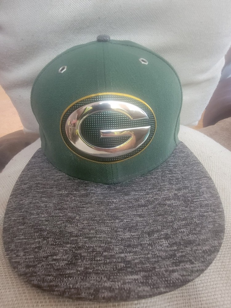 Green Bay Packers NFL Hat New Era 59Fifty Fitted Cap 6 7/8 Embroidered Hologram