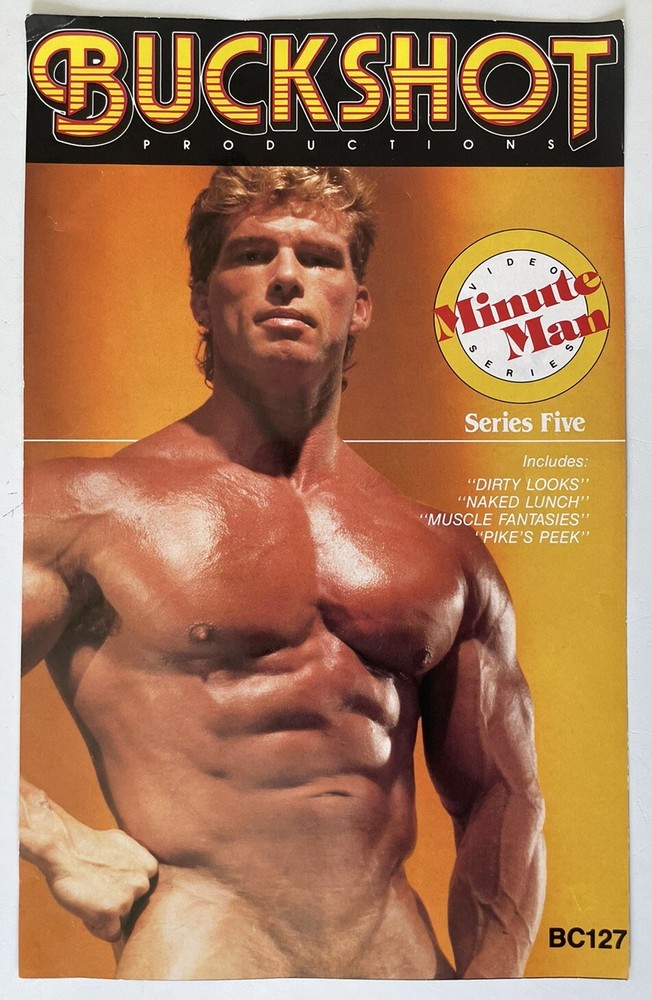Vintage Buckshot Gay Video Flyer Colt Studio Minute Man Series 1988 5.5x9