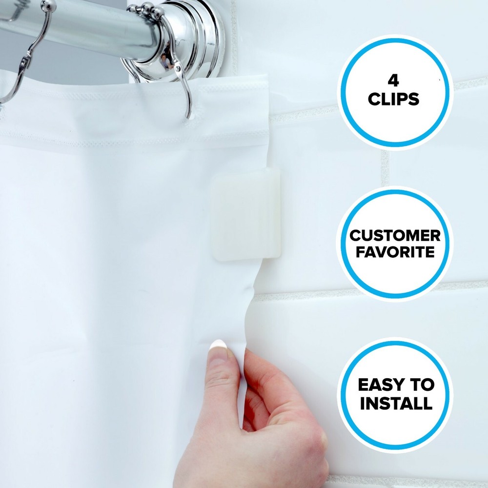 Bath & Shower Liner Guard Clips Keep Water in the Shower! From SlipX Solutions