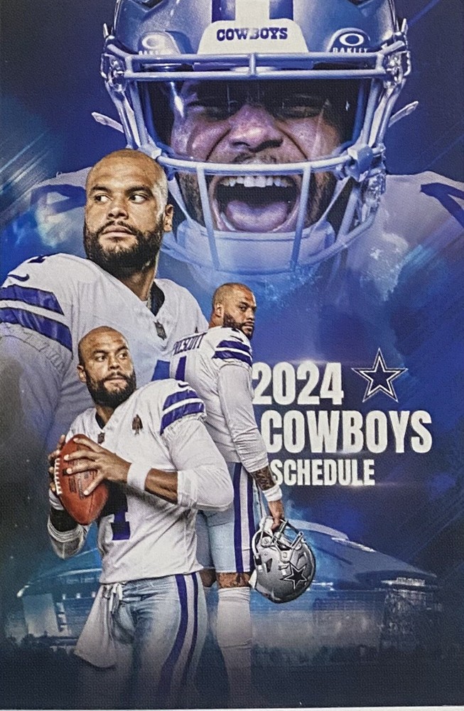 DAK PRESCOTT  2024 DALLAS COWBOYS Schedule 🏈 NFL Football Sked NEW ‼️ COOL