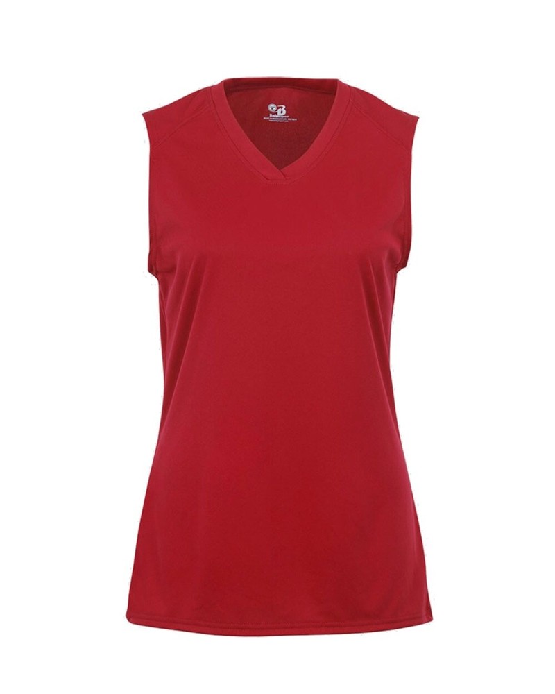 Badger Sport Womens B-Core Sleeveless Performance Tee Ladies Large Red