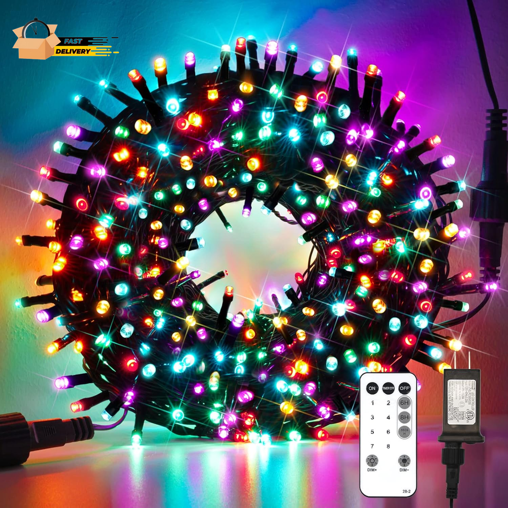 200 LED Multicolor Christmas Lights, 8 Modes Blinking Christmas Tree Lights with