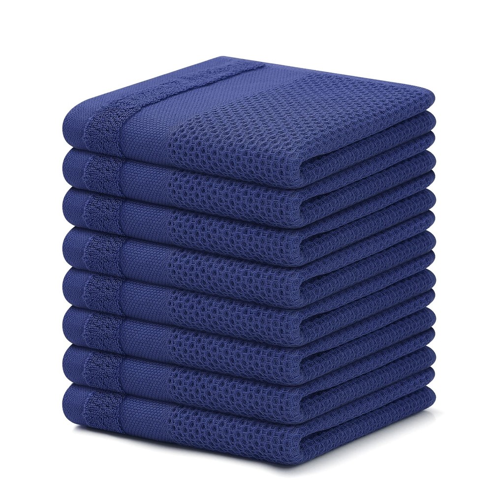 Homaxy 8-Pack 12x12 Inch Waffle Weave Cotton Dish Cloths