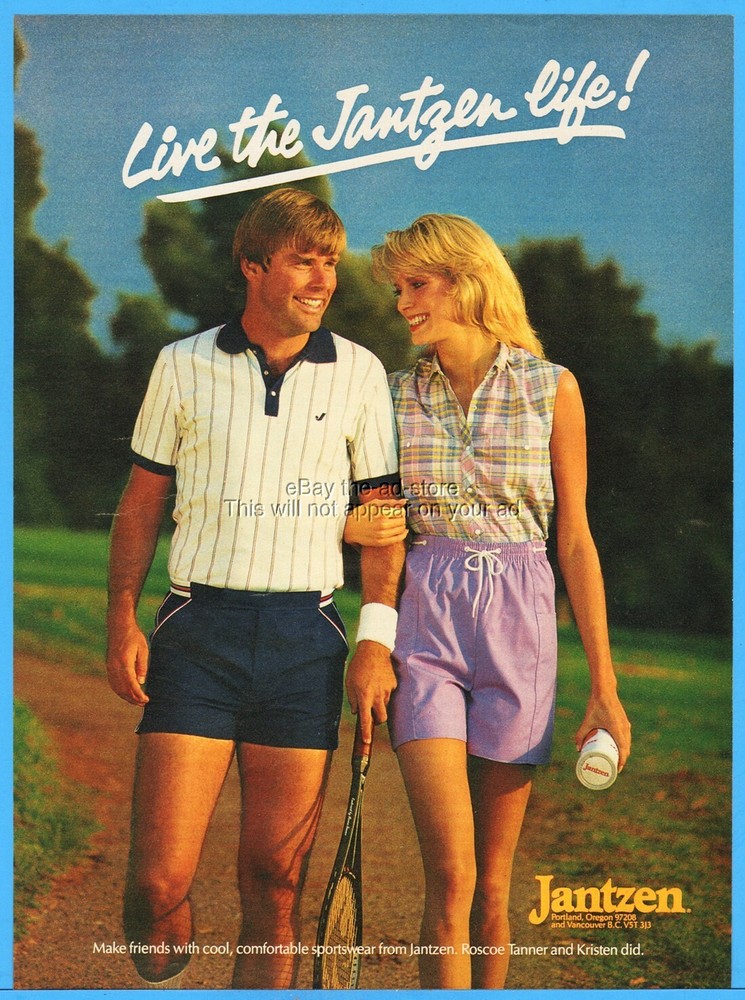 1984 Jantzen Sportswear Fashion Models Portland OR 1980s Clothing Tennis Ad