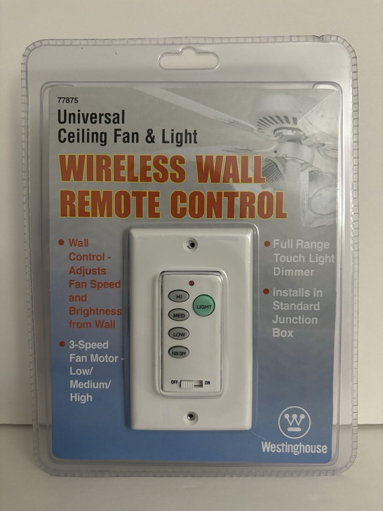 Westinghouse 77875 3 Speed Ceiling Fan Light Wall Control Full Range Receiver