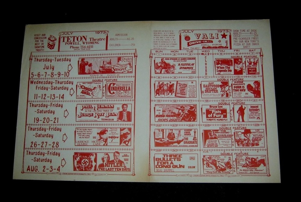 Powell Wy Easy Rider Bruce Lee Van Cleef Terence Hill Eastwood Roy Bean Graduate