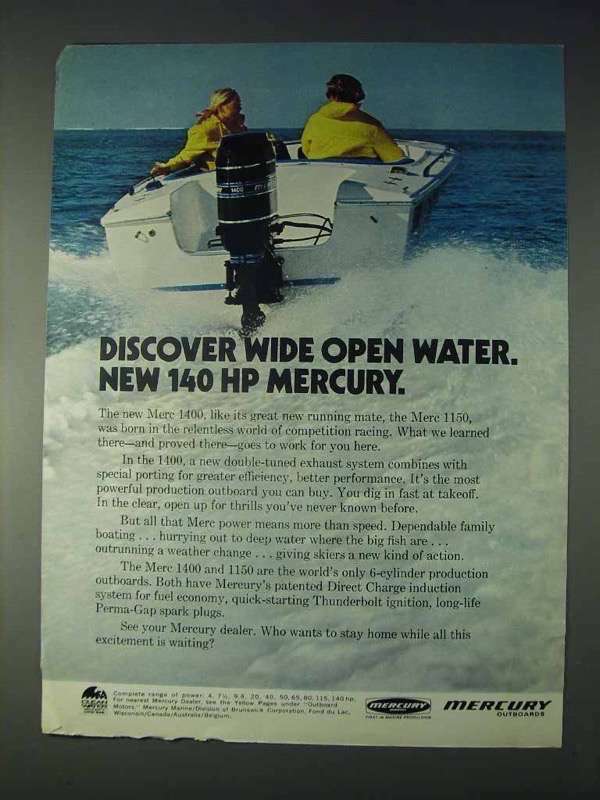 1972 Mercury Merc 1400 Outboard Motor Ad - Vintage Power & Performance