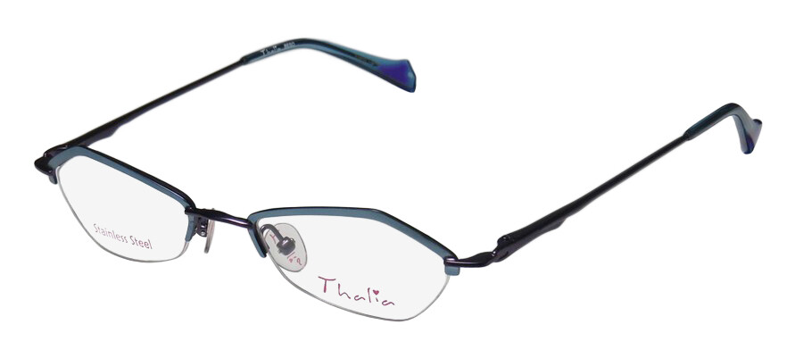 NEW THALIA BESO GLASSES METAL WOMENS BL HALF-RIM BLUE DESIGNER 44-18-130