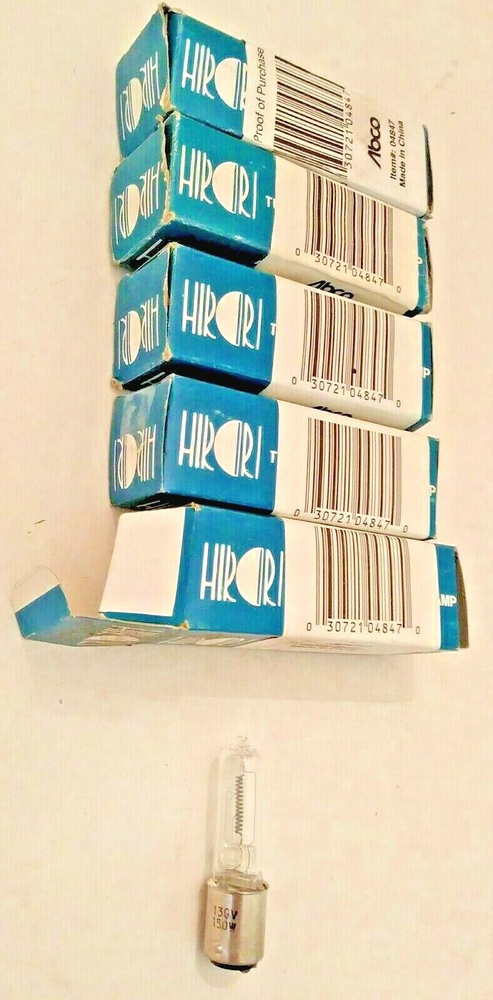 Hikari BA15D 150W Tungsten Abco Lamp Bulb 130V Set of 5 #04847-image