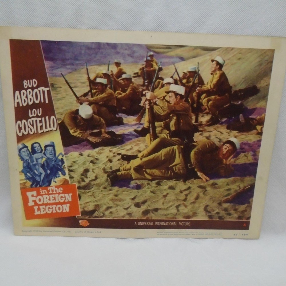 ABBOTT & COSTELLO IN THE FOREIGN LEGION 1950 MOVIE LOBBY CARD #5 FREE SHIP BT-image