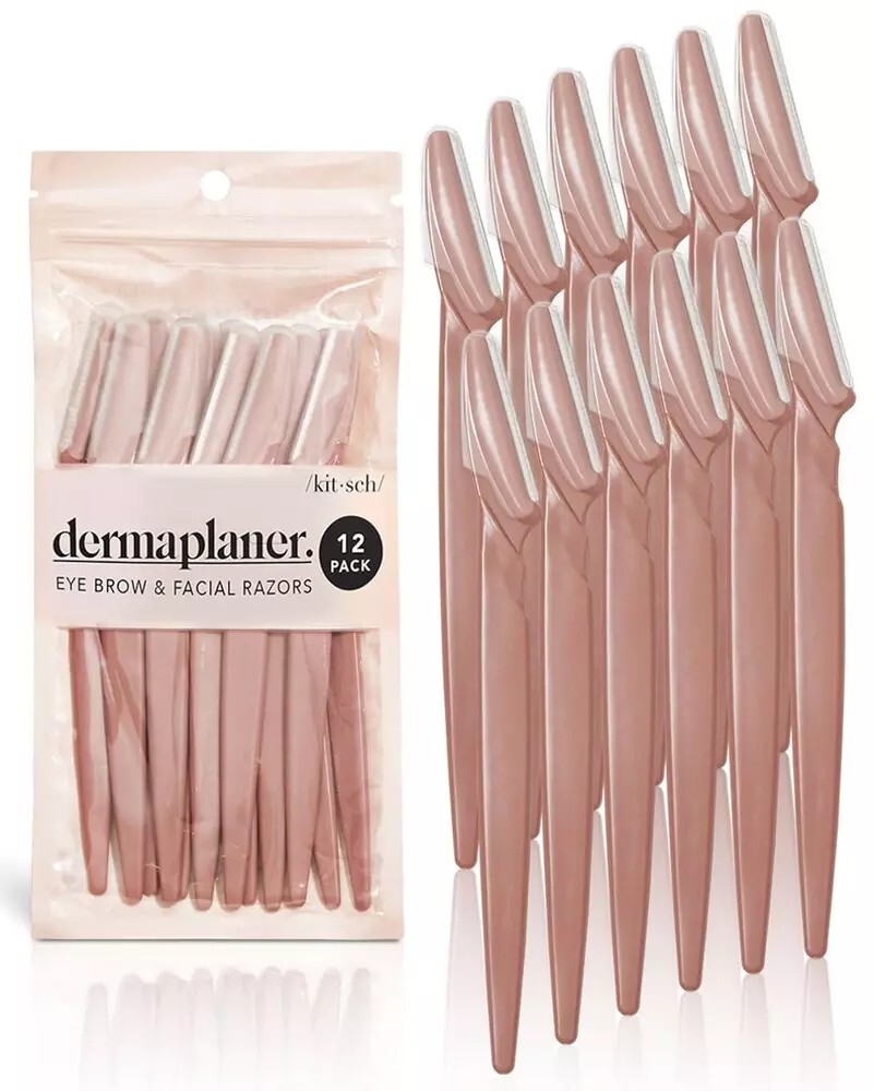 Kitsch Dermaplaning Tool - Face Razors for Women |Eyebrow Razor 12 Pc Terracotta
