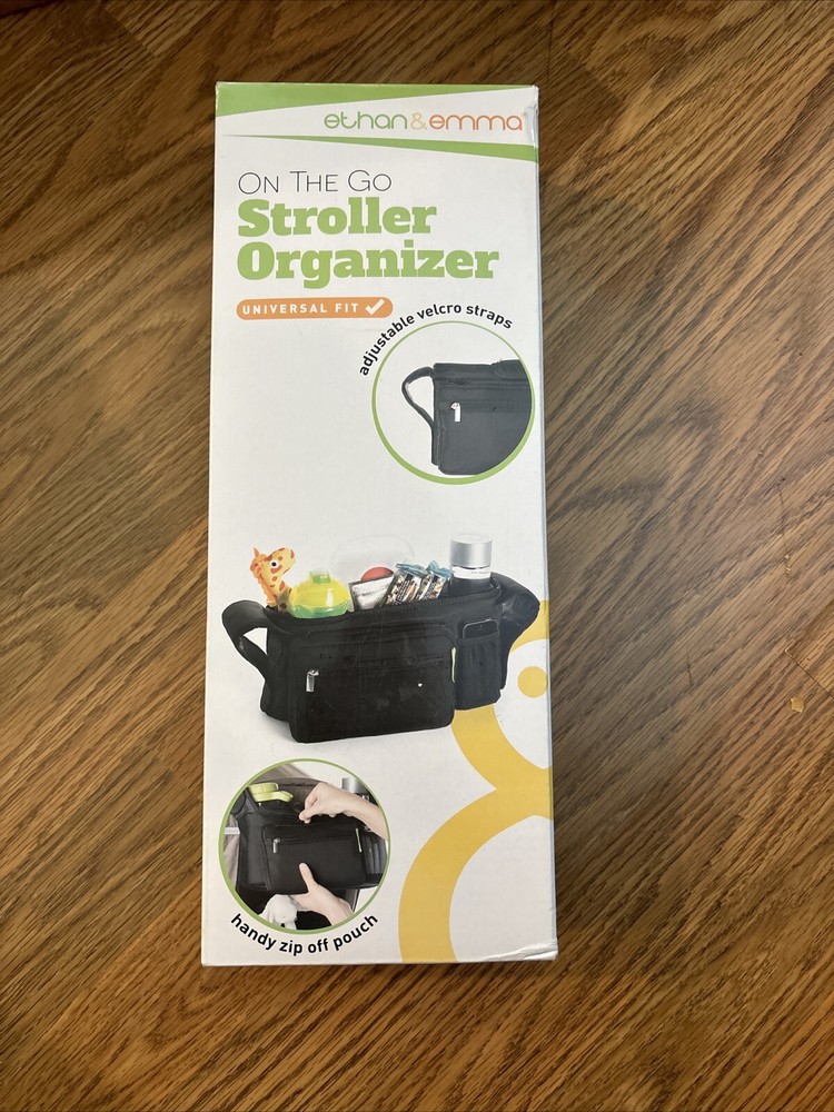 Ethan & Emma Universal Baby Stroller Organizer 2 Insulated Drink Cup Zip Off Bag