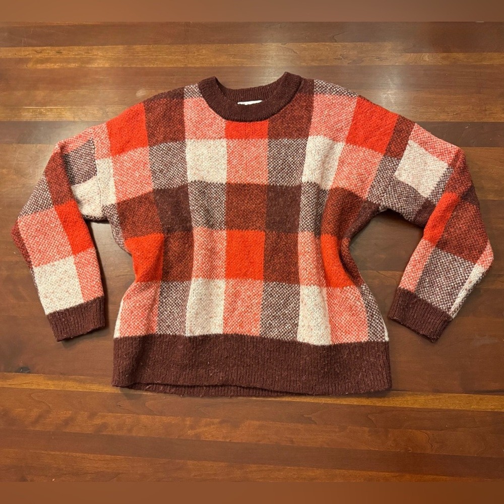 Madewell Fenimore Pullover Sweater in Plaid Size Small