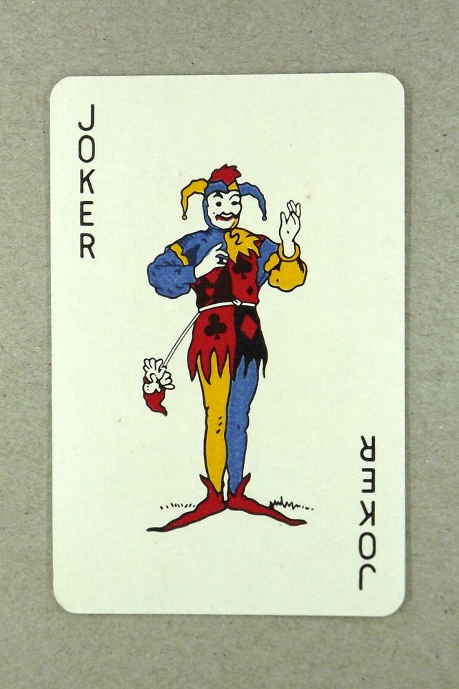 1 x Joker playing card Flowers AC 208