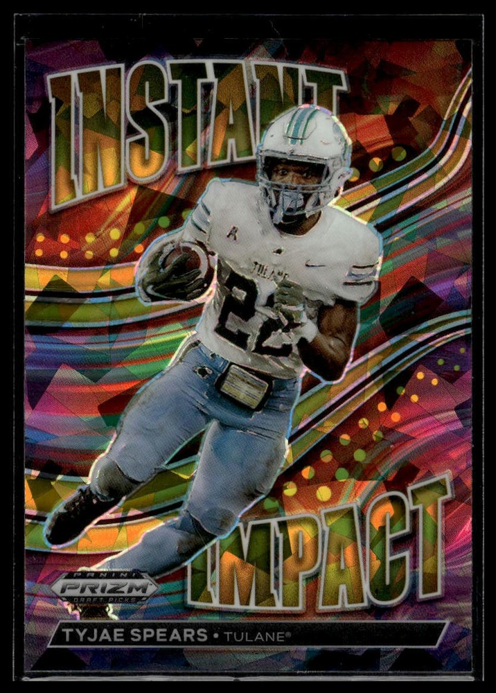 2023 Prizm Draft Picks Tyjae Spears Gold Ice Instant Impact Card II-20
