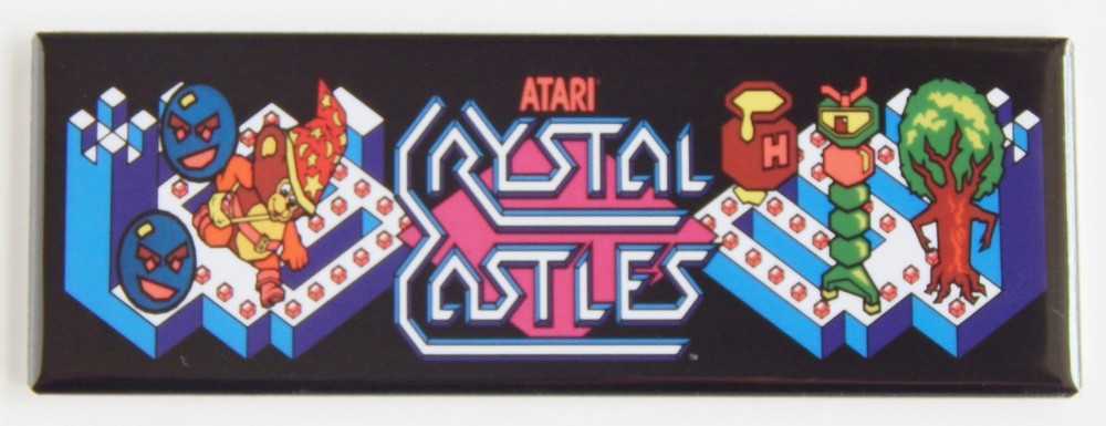 Crystal Castles Marquee FRIDGE MAGNET (1.5 x 4.5 inches) arcade video game