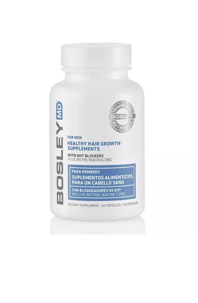Bosley MD Men  Hair Growth Supplements DHT Blocking Supplements  60 ct Exp 06/26