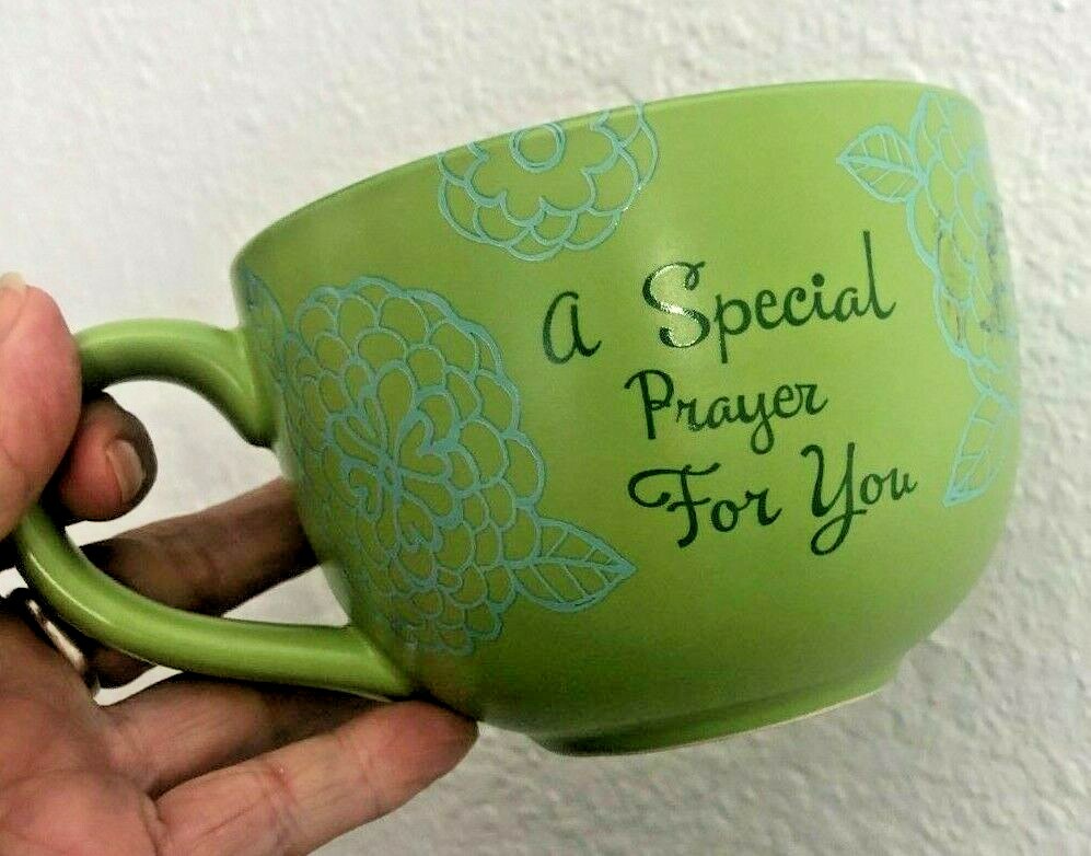 New LG Green ABBEY PRESS Special Prayer JUMBO MUG Coffe Tea Soup 32:11 Scripture-image