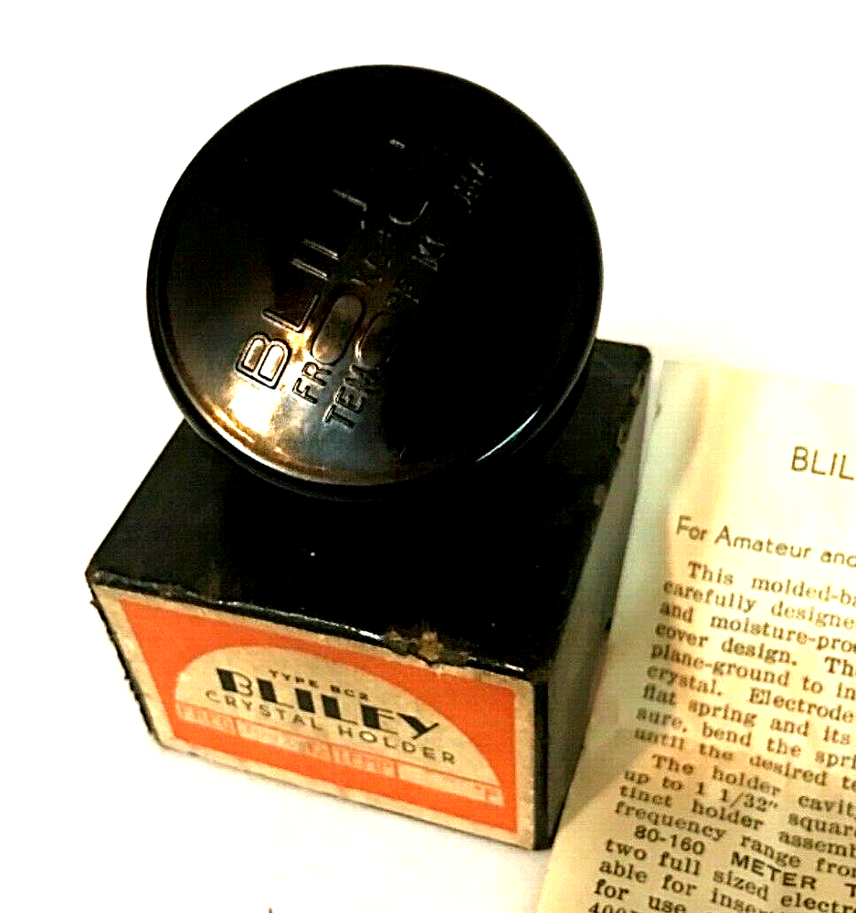 Bakelite BLILEY ELECTRIC BC2 ANTIQUE QUARTZ CRYSTAL Holder radio transmission