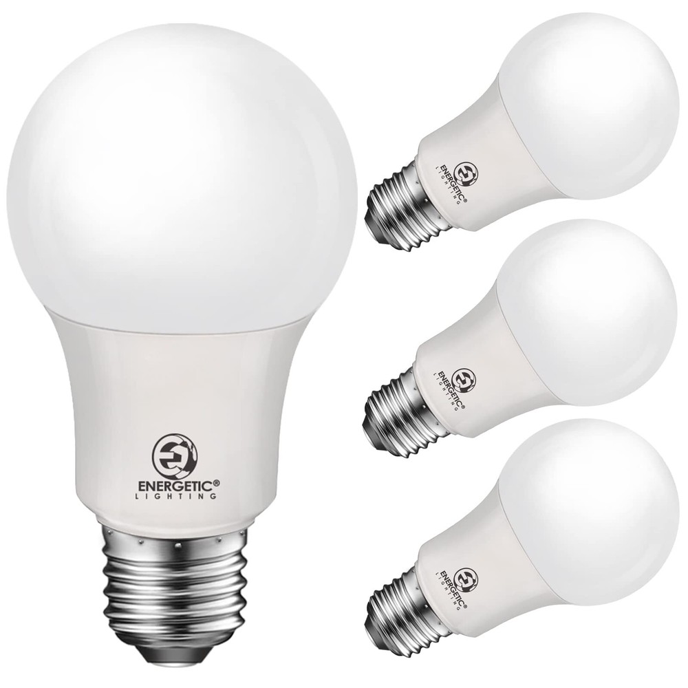 Energetic Lighting A19 LED Bulbs 60 watt Equivalent, Cool White 4000K, E26 Me...