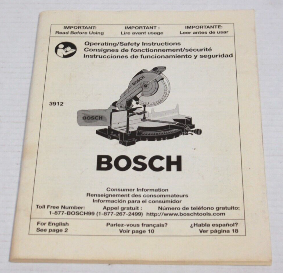 Bosch Power Miter Saw Operating Instruction Manual