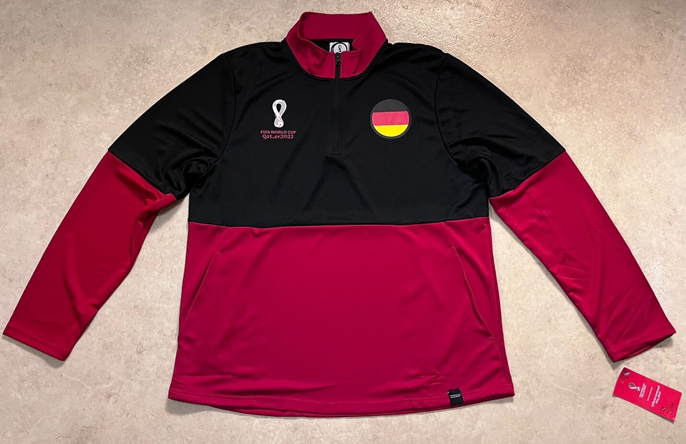 NWT ✅ 1/4 Zip Top Men’s Track Jacket Sweatshirt XL FIFA World Cup 2022 Germany