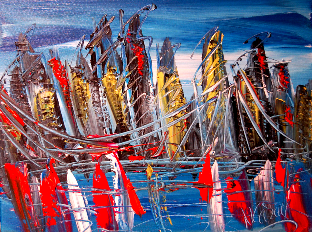 CITYSCAPE  NYCITY IMPRESSIONIST CANVAS  PAINTING  546YY55