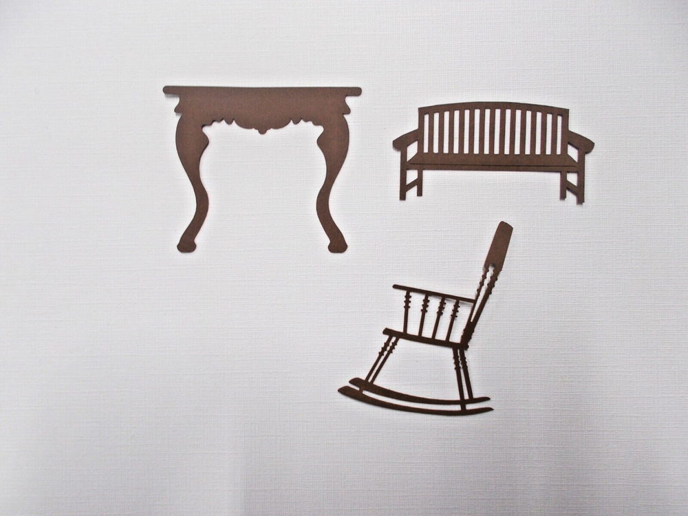 Furniture mixed lot Set of 3  die cuts scrapbooking die cuts