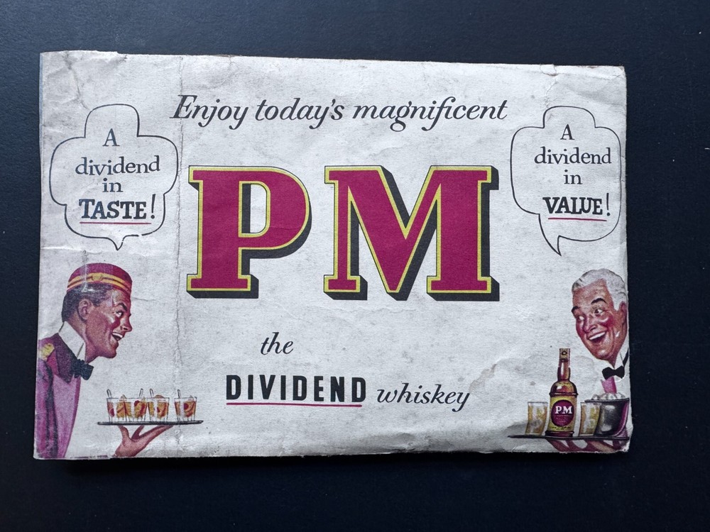 Vintage PM the DIVIDEND Whiskey Puzzle In Envelope