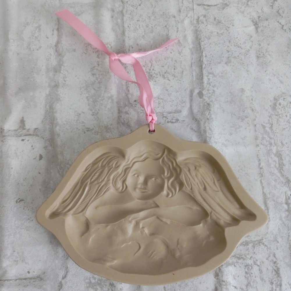 Vintage 1992 Brown Bag Cookie Art Cherub Mold for Holidays & Valentines Day Angel Decor