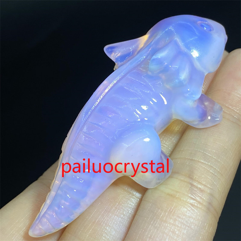 1X Pink Opalite Salamander Quartz Crystal Skull Carved Salamander Figurines 2.5