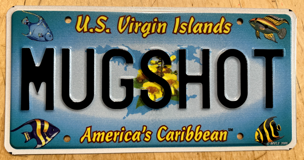 U.S. VIRGIN ISLANDS GRAPHIC VANITY LICENSE PLATE 