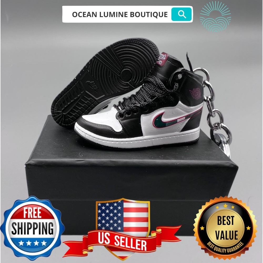 Air Jordan 3D Mini Sneaker Keychain, Basketball Sneaker Collectible, Box Options