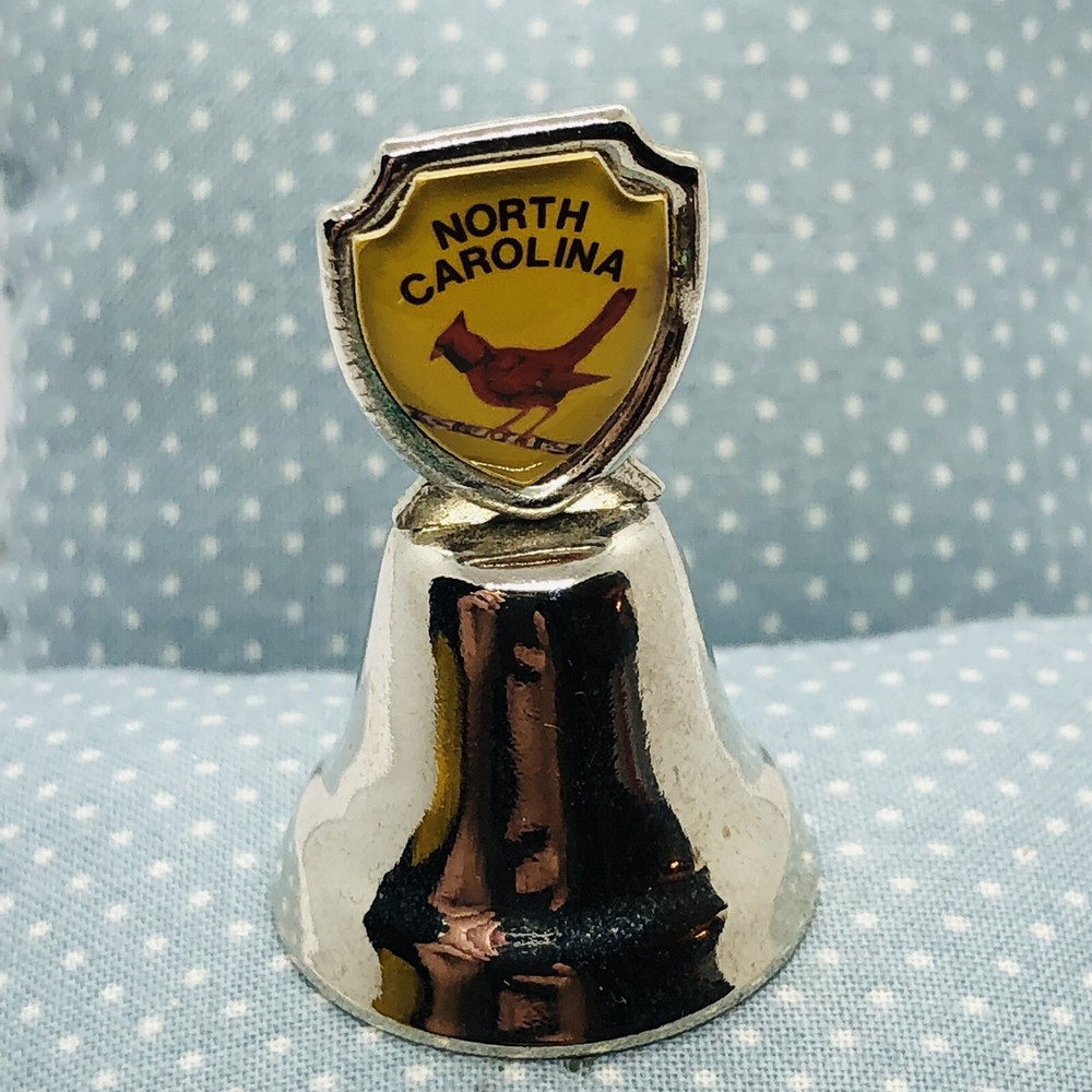 North Carolina Mini Souvenir Bell w/ Red Cardinal