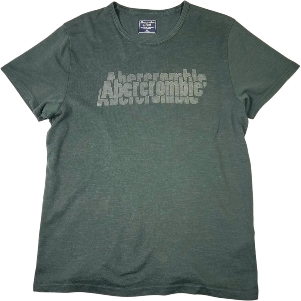Abercrombie & Fitch Graphic T Shirt Mens XL Green Logo Cotton Y2K Tee-image