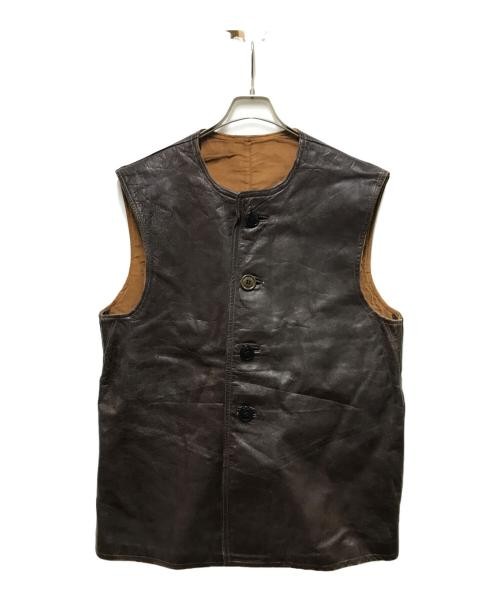 DUTCH ARMY                    50's Jerkin Leather Vest brown