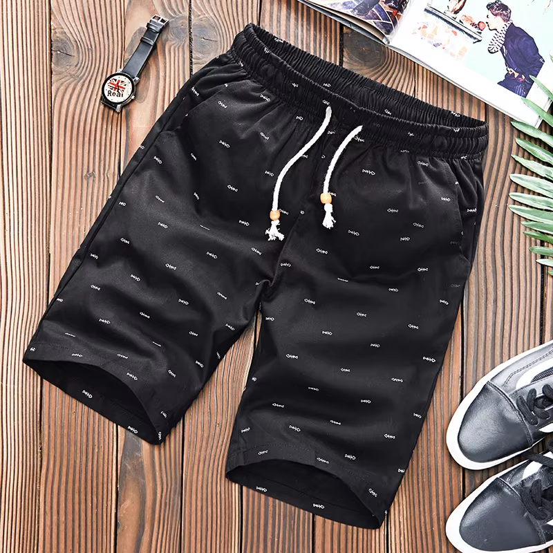 Hot Sale Men’s Cotton Elastic Waist Fitness Sport Shorts with Drawstring