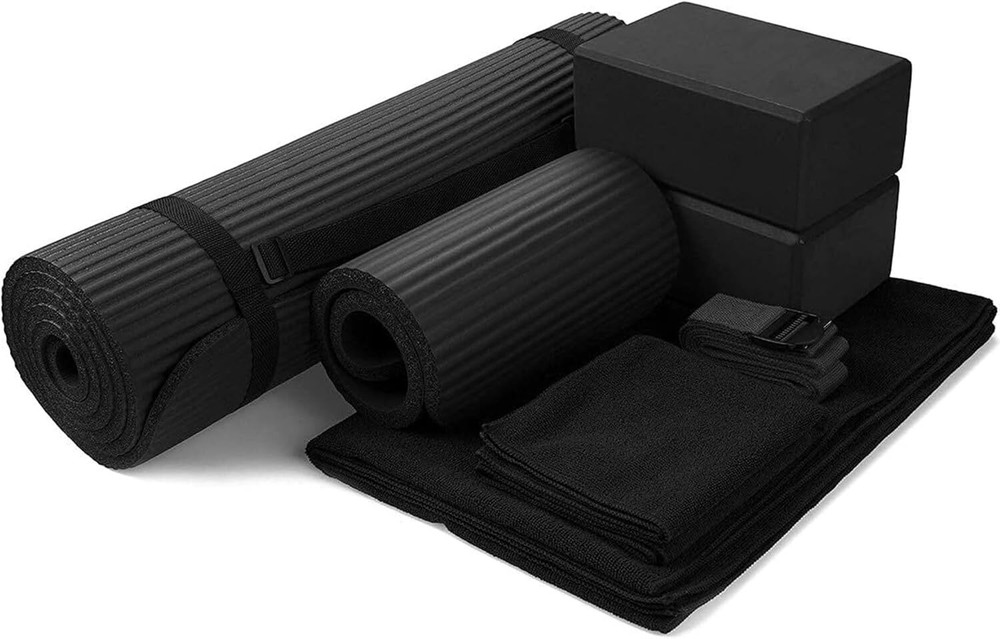 BalanceFrom 7-Piece Set - Include Yoga Mat with Carrying Strap, 2 Yoga Blocks,