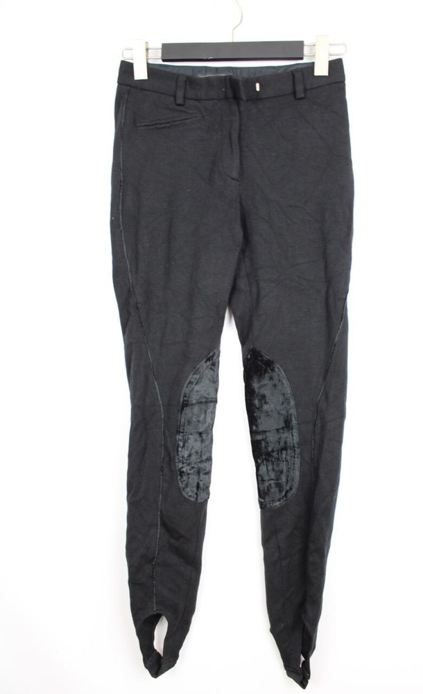 ERMANNO SCERVINO Black Wool Stretch Riding Pants Size IT 40 / W28 Zip Fly