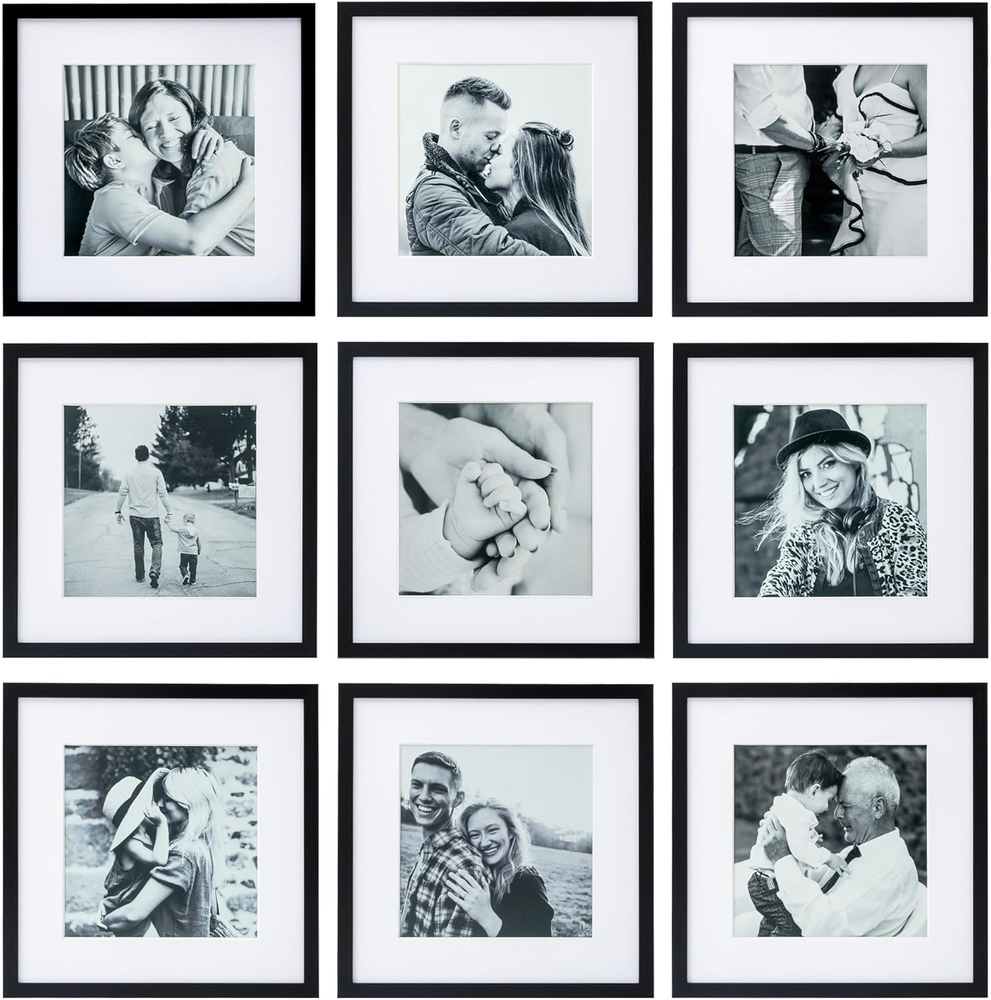 Gallery Wall Frame Set 12X12 Square Picture Frame 9 Pack，Black Picture Frames Us